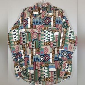 Ruddock Bros Southwestern Aztec Button Up Shirt Men’s Made in USA